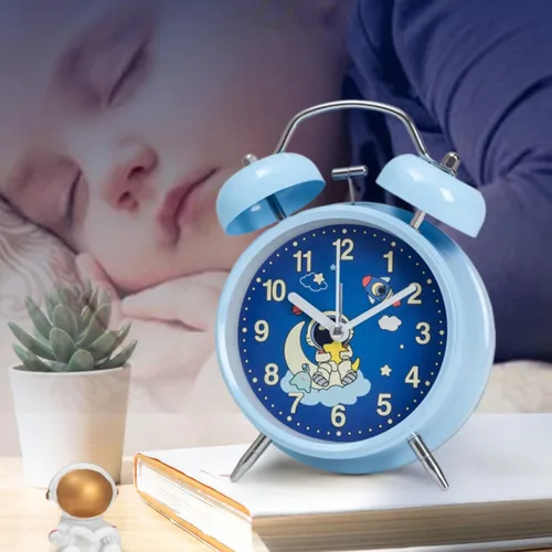 Vista 4 de Alarm Clock Bedroom Analog Alarm Clock for Kids, 4 inch Non-Ticking Twin Bell Alarm Clock with Backlight, Silent Clock, Battery Operated, for 1