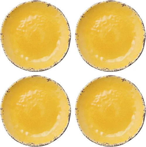 Vista 8 de UP Crackle - Platos redondos de melamina para postre, platos pequeños para servir, para aperitivos, aperitivos y guarniciones, crema, 6 pulgadas