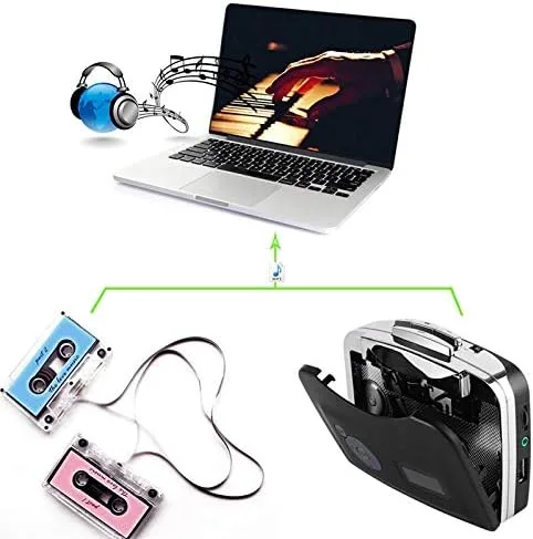 Vista 2 de Convertidor USB de cinta a MP3, compatible con reproductores de MP3 y teléfonos celulares, tamaño pequeño, independiente, no requiere computadora