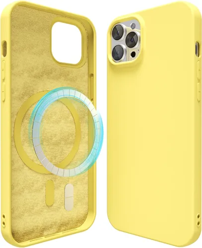 Vista 352 de oakxco Funda de silicona para iPhone 12 Pro Max, magnética, compatible con carga inalámbrica Magsafe, cubierta protectora de goma suave y delgada