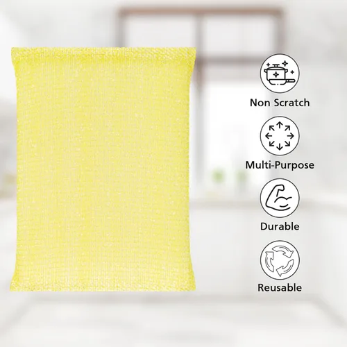 Vista 3 de DecorRack 4 estropajos multiusos, esponja de limpieza antiarañazos para cocina, baño, ollas, sartenes y platos (paquete de 4)
