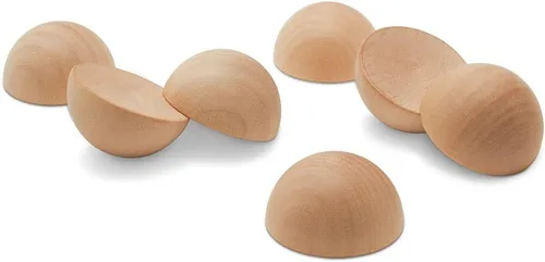 Vista 9 de Bolas de madera divididas de 3 pulgadas, paquete de 3 medias bolas de madera para manualidades y coronas de bricolaje, de Woodpeckers
