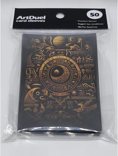 Vista 4 de Fundas para tarjetas Yugioh - Libro del Faraón - 50ct