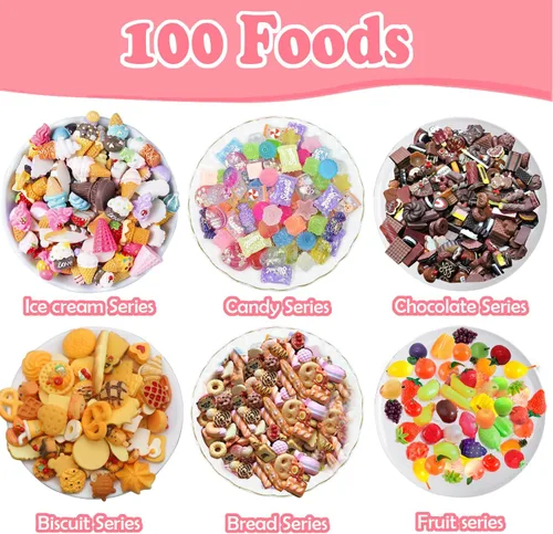 Vista 4 de 150 piezas de comida en miniatura, bebidas, botellas, accesorios para casa de muñecas, 1:12, mini cosas, juego de juguetes, cocina simulada, juego