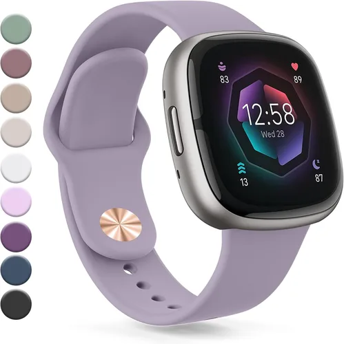 Vista 27 de Vanjua Correa compatible con Fitbit Sense 2 / Sense Bands, Fitbit Versa 4 / Versa 3 bandas para mujeres y hombres, correa de repuesto de silicona