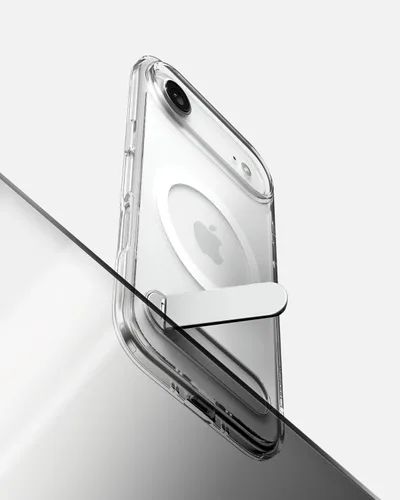 Vista 38 de Spigen Funda ultra híbrida S MagFit diseñada para iPhone 15 Pro Max (2023) [Kickstand] [Anti amarillamiento], compatible con MagSafe, transparente