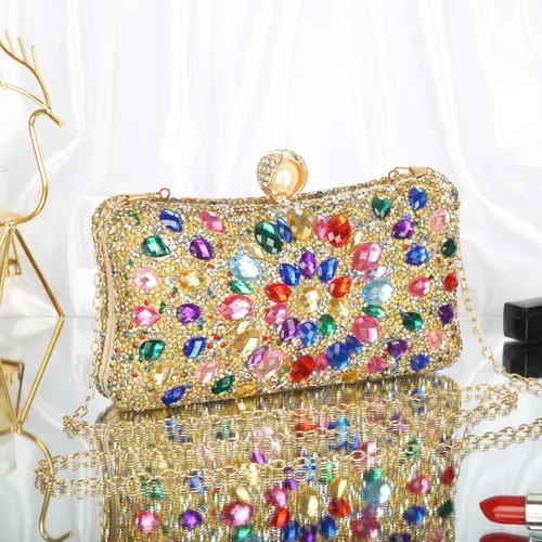 Vista 7 de Bolsos de Noche para Mujer, Bolsos de Mano de Lujo con Brillantes de Rincón Sparkly, Rhinestone, Luxury, Sparkly, Rhinestone, Luxury