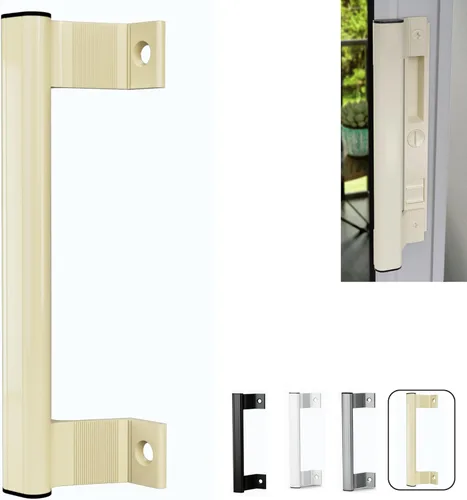 Vista 11 de Juego de manijas de puerta corredizas de vidrio de 6-5/8 pulgadas, mango redondo, agarre ergonómico, perfecto para patio, puerta de vidrio, balcón