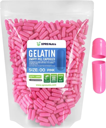 Vista 45 de XPRS Nutra Size 00 Empty Capsules - 500 Count Empty Gelatin Capsules - Pills DIY Capsule Filling - Fillable Pill Gel Caps for Do-It-Yourself