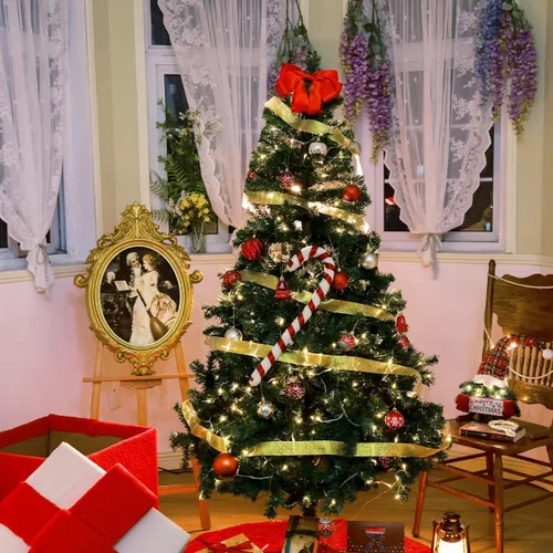 Vista 9 de Árbol de Navidad artificial negro de 4 pies, árbol de Navidad pequeño falso