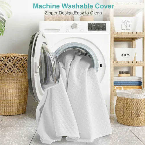 Vista 7 de EDILLY Cubrecolchón de espuma viscoelástica de gel refrescante de 3 pulgadas, tamaño individual, con funda de bambú extraíble y lavable, protector