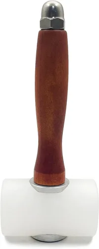 Vista 3 de Martillo de tallado de cuero, mazo de mango de madera, martillo de nailon para tallado de cuero, mazo de artesanía en cuero, mazo de artesanía