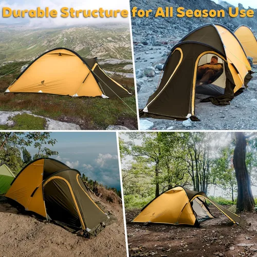Vista 7 de GEERTOP Tienda de campaña para mochileros para 2 personas, impermeable, ligera, de doble capa, para acampar, senderismo, viajes para todo