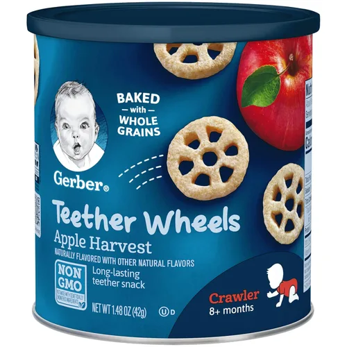 Vista 5 de Gerber Paquete variado de aperitivos para bebés (8 unidades) Ruedas de mordedor (6 unidades)