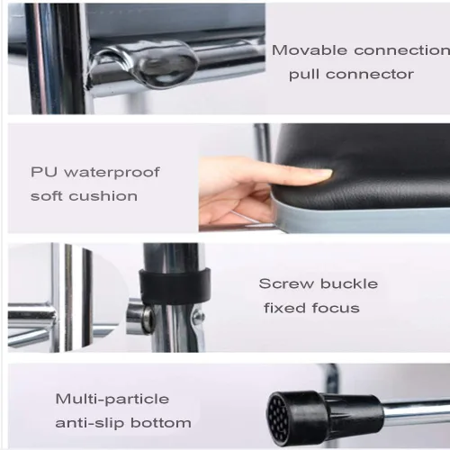 Vista 6 de Bedside Commode, Portable Folding Raised Toilet Seat and Safety Frame for Adults Handicap Elderly Toilet Chair Stool with Porta Potty Bedroom and