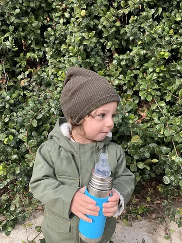 Vista 7 de Pura Kiki - Botella aislada de acero inoxidable de 9 onzas 8.8 fl oz con popote y funda de silicona, 100% sin plástico, certificado MadeSafe