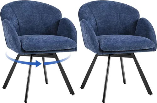 Vista 10 de Yaheetech Silla Giratoria de Acento, Sillón de Chenilla con Flores, Silla de Tocador Silla Auxiliar con Base Giratoria de 360 Grados y Cojín