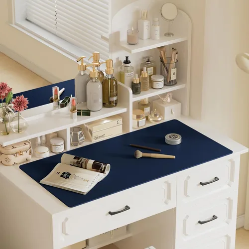 Vista 750 de Aothia Protector de escritorio de cuero, alfombrilla para mouse, alfombrilla de escritorio de oficina, 31.5 x 15.7 pulgadas, secante de escritorio