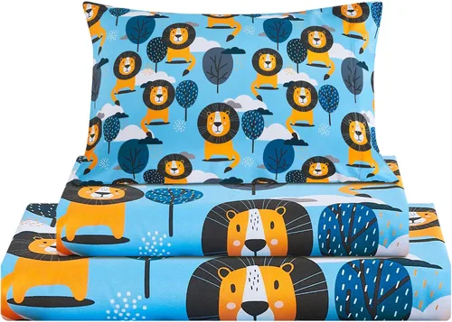 Vista 13 de Viviland Juego de sábanas de 3 piezas para niños, color negro, sábanas bajeras y fundas de almohada, de microfibra suave, juego de ropa de cama