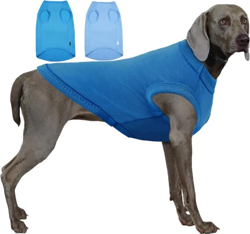 Vista 27 de Camisas Rosa Blancas para Perro, Camiseta de Algodón Suave en Blanco para Perro Chico y Perro Grande, Ropa Simple para Bulldog Grande, L Rosa Blanca
