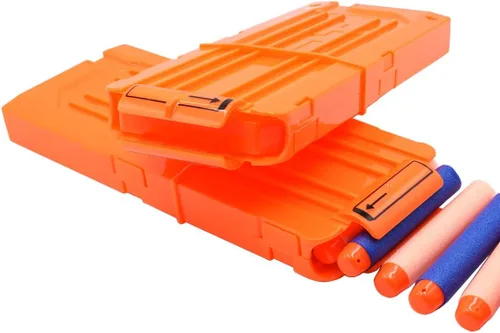 Vista 2 de pinzas para cartuchos de carga rápida, 4 unidades, 12 dardos para Nerf n-Strike Elite Blaster (naranja)