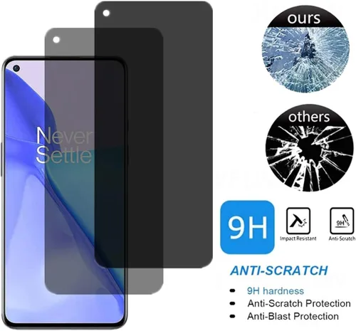 Vista 5 de Vidrio templado antiespía para OnePlus 9, [2 piezas], dureza 9H, antiarañazos, antiespías, protector de pantalla de privacidad, película protectora