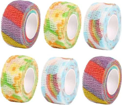 Vista 12 de 6 rollos de vendaje autoadhesivo, cinta de agarre para tatuajes, vendaje veterinario adherente, vendaje elástico cohesivo para deportes, dedo