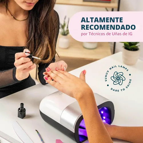 Vista 4 de SUNUV SUN3 - Lámpara de uñas UV, guantes UV para manicura de gel con protección UV, luz UV de secado rápido para uñas con ajustes ajustables