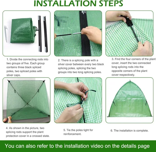 Vista 3 de Carpa para plantas al aire libre, cubierta de arbustos de invierno, carpas verdes contra heladas, cubiertas para plantas, carpa de protección contra