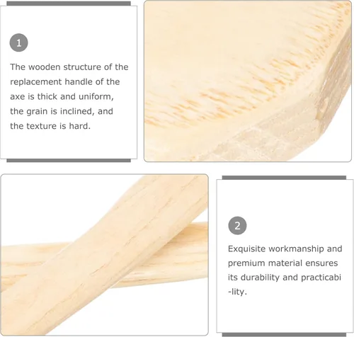 Vista 8 de Angoily 10 piezas de repuesto de mango de madera mango de repuesto para hachas, mango de campamento, mango de campamento