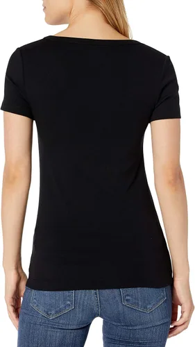 Vista 3 de Tienda Essentials - Camiseta de manga corta con cuello en V para mujer, 2 piezas