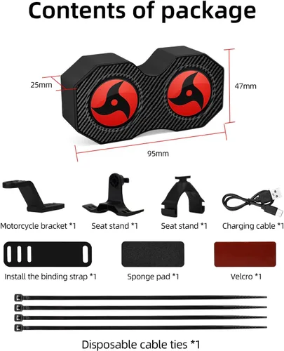 Vista 9 de Demon Eyes - Luz trasera para bicicleta, luces traseras programables impermeables con 82 preajustes, lámpara trasera LED recargable USB-C