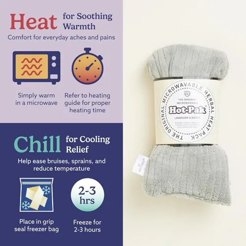 Vista 5 de Warmies Hot-Pak, Bufanda Térmica para Microondas - Almohadilla de Peluche para Calentamiento y Enfriamiento para Relajación Tranquilizante - Bufanda