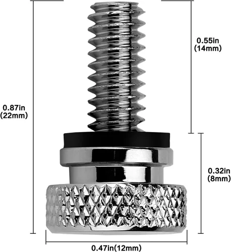Vista 6 de Tornillo de asiento de motocicleta, tornillo de montaje moleteado para guardabarros trasero, 1/4 "-20 roscas de repuesto para Harley Touring