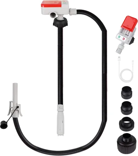 Bomba de transferencia de combustible (3.2 GPM) con sensor de parada automática, manguera de 51 pulgadas de transferencia automática de bomba de gas