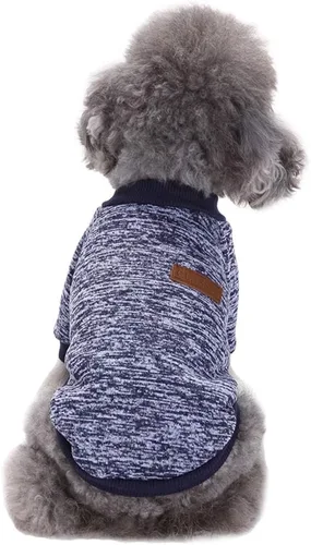 Vista 9 de Suéter de punto clásico para perros y mascotas, cálido para invierno, abrigo para cachorros y mascotas, ropa de suéter suave para perros pequeños