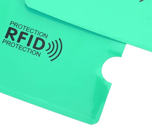 Vista 6 de 100 fundas magnéticas para bloquear tarjetas, diseño compacto y ligero, antiescaneo, antirrobo de identidad (verde)