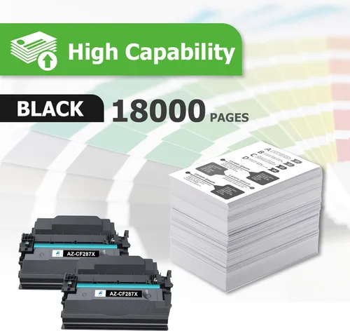 Vista 2 de Aztech Cartucho de tóner de repuesto compatible para HP 87X 87A CF287X CF287A para HP Laserjet Enterprise M506 M506dn M506n Pro M501 M501dn M506
