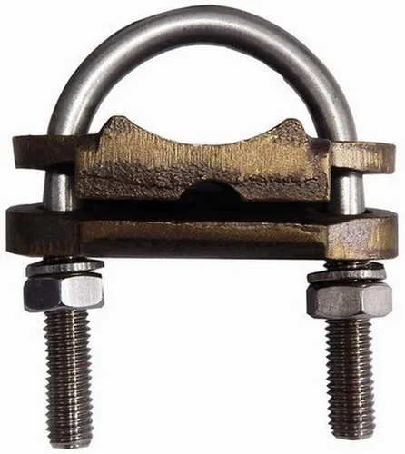 Morris 91740 Morris Products 91740 Abrazadera de tierra con perno en U, cobre, 1 conductor, rango de cable #4 - 250 MCM, tamaño de tubo de 1-1/4