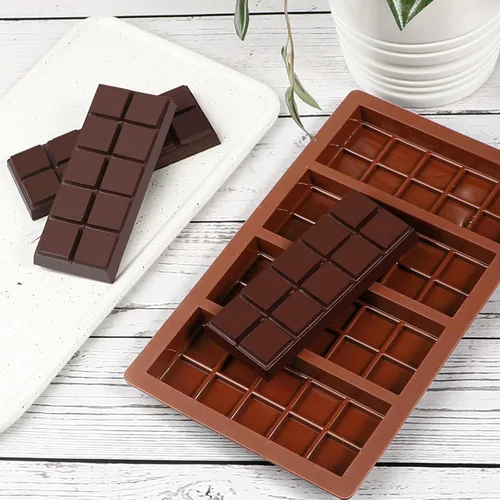 Vista 6 de Webake Molde de barra de chocolate profundo para relleno, molde de silicona para chocolate para rellenar chocolate, caramelos, cera derretida