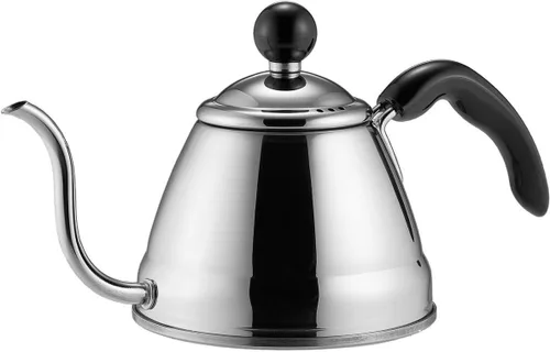 Vista 6 de JapanBargain 4061, hervidor de té japonés con cuello de cisne para verter sobre café y té, acero inoxidable, compatible con estufa de calor