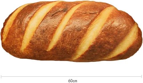 Vista 7 de Levenkeness - Almohada de pan 3D de simulación, cojín lumbar suave, peluche relleno de pan para tostadas con mantequilla, juguete para decoración