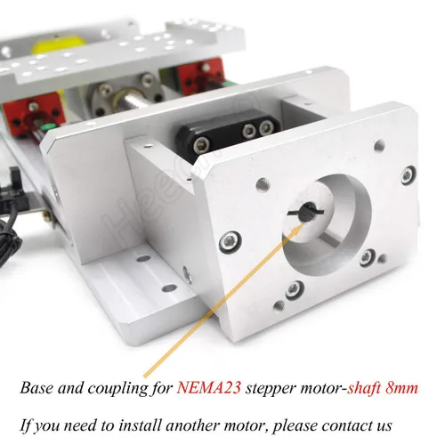 Vista 4 de CNC Accionador lineal de etapas con tornillo de bolas 1605 + HG15 Carga de guía de riel lineal, de 250 Kg. / 551.2 libras, C7 con soporte de motor