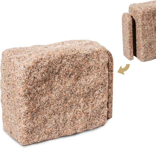 Vista 8 de Beuta Bloque de Inicio de Piedra Artificial – 7" L x 4" A x 6.5" Al – Primera Pieza de Borde de Paisaje Sin Excavación DIY Bloque de Inicio