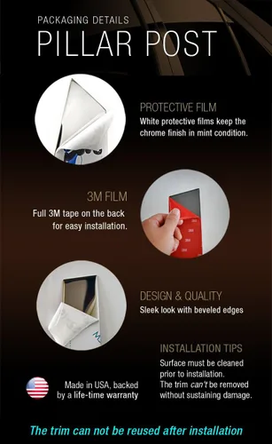 Vista 4 de Tyger Auto Fabricado en Estados Unidos. Compatible con Dodge Grand Caravan 2008-2015 8 piezas de acero inoxidable cromado