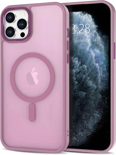 Vista 24 de Anuck - Funda magnética para iPhone 11 compatible con MagSafe, carcasa trasera mate translúcida dura, borde de TPU, delgada, resistente a impactos