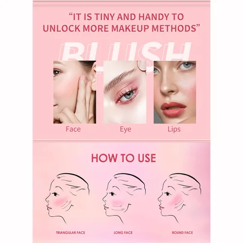 Vista 6 de Juego de barras de rubor mate para mejillas, ojos y labios, maquillaje natural, impermeable, de larga duración (juego 01)