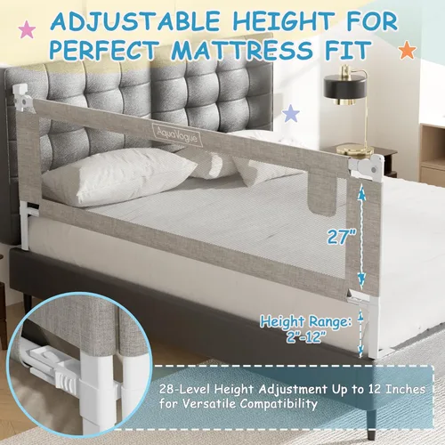 Vista 6 de Paquete de 3 Rieles de Cama Tamaño Twin para Niños Pequeños - Protector de Riel de Cama de Bebé Ajustable en Altura Especialmente Diseñado para Cama
