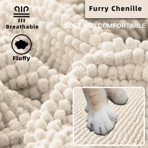 Vista 3 de Flamingo P Funda de cama de felpilla para perro, funda gruesa para sofá biplaza para perros, lavable, protector antideslizante para sofá de 2
