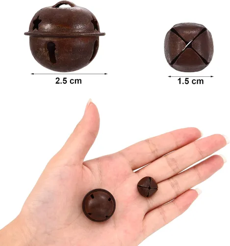 Vista 7 de WILLBOND 250 cascabeles de Navidad a granel oxidados para manualidades, decoración de fiestas (oxidado)
